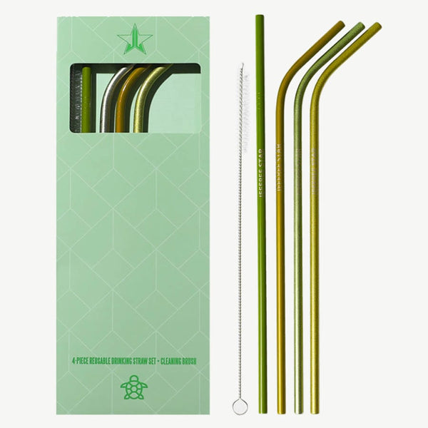 Jeffree Star Green Metal Straw 4 Pack