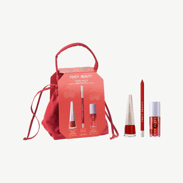 Fenty Beauty Cherry Mouth 3-Piece Lip Set + Pouch *Pre Orden*